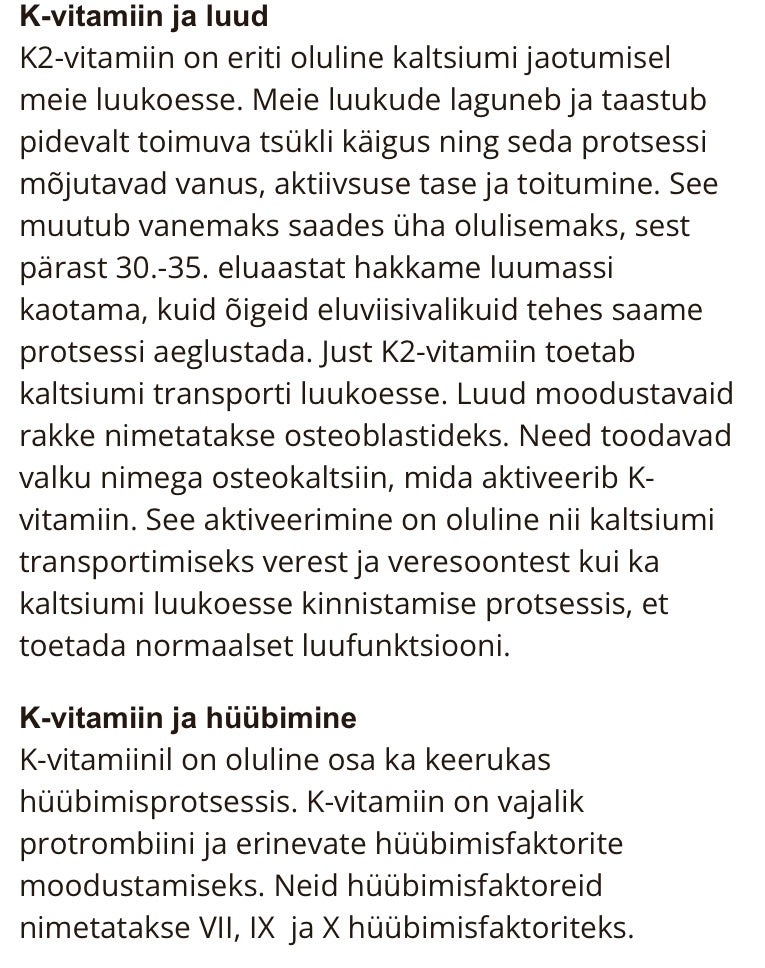 K2 vitamiin 75mcg