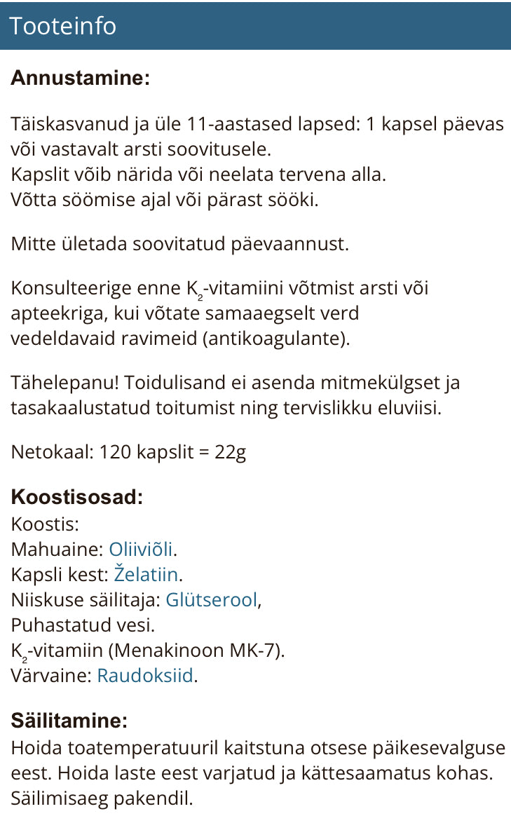 K2 vitamiin 75mcg
