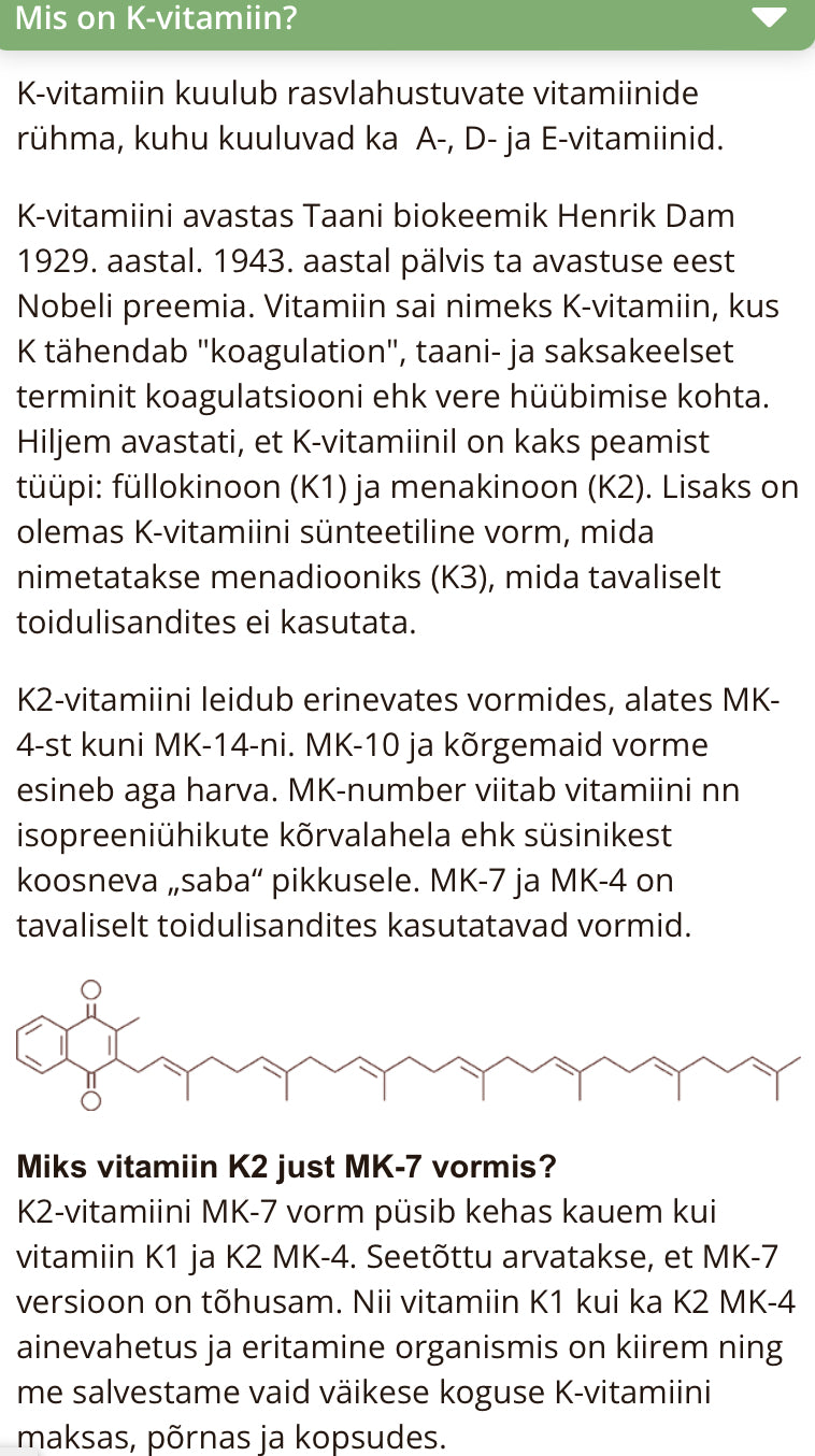 K2 vitamiin 75mcg