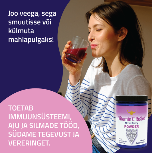 Täislooduslik C vitamiin -  parim alustala immuunsusele! PARIM TURUL! SOODUSHINNAGA!