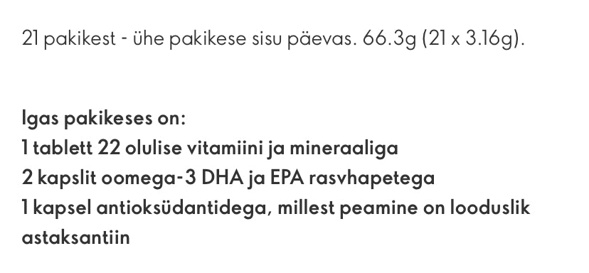 Ideaalne 3in1 BaasKombo Meestele: Kalaõli+ Astaksantiin+ Multivitamiin